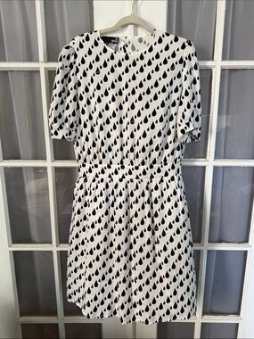 Love Moschino NWT Allover Raindrop Print Dress Black & White Size 12